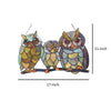 20 Inch Glass Window Panel with Owl Family Design Multicolor CHL-CH1P708BA17-GPN