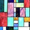 CHLOE Lighting PICASSO Tiffany-glass Rectangle Window Panel 18x24 CHL-CH1P799BM24-GPN