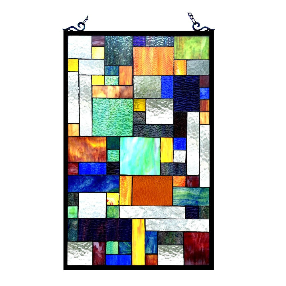 CHLOE Lighting AVANT-GARDE Tiffany-glass Rectangle Window Panel 20x32