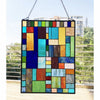 Chloe Lighting Yvonne Tiffany-Style Geometric Stained Glass Window Panel 24" Height