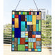 Chloe Lighting Yvonne Tiffany-Style Geometric Stained Glass Window Panel 24" Height