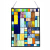 Chloe Lighting Yvonne Tiffany-Style Geometric Stained Glass Window Panel 24" Height
