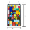 Chloe Lighting Verna Tiffany-Style Geometric Stained Glass Window Panel 25’’ Height CHL-CH1P876JM25-GPN