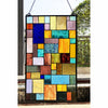 Chloe Lighting Verna Tiffany-Style Geometric Stained Glass Window Panel 25" Height