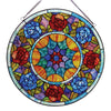 CHLOE Lighting Tiffany-glass Roses Window Panel 22"