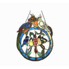 Lighting SONGBIRD Tiffany-glass featuring Birds Resting on Wire Window Panel 19x25 CHL-CH1P986RA19-GPN