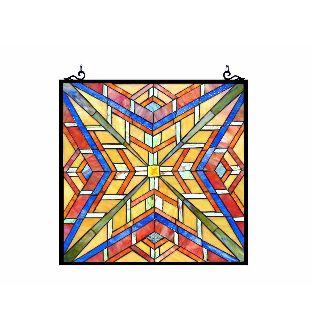 CHLOE Lighting PRIME Tiffany-glass Window Panel 24"