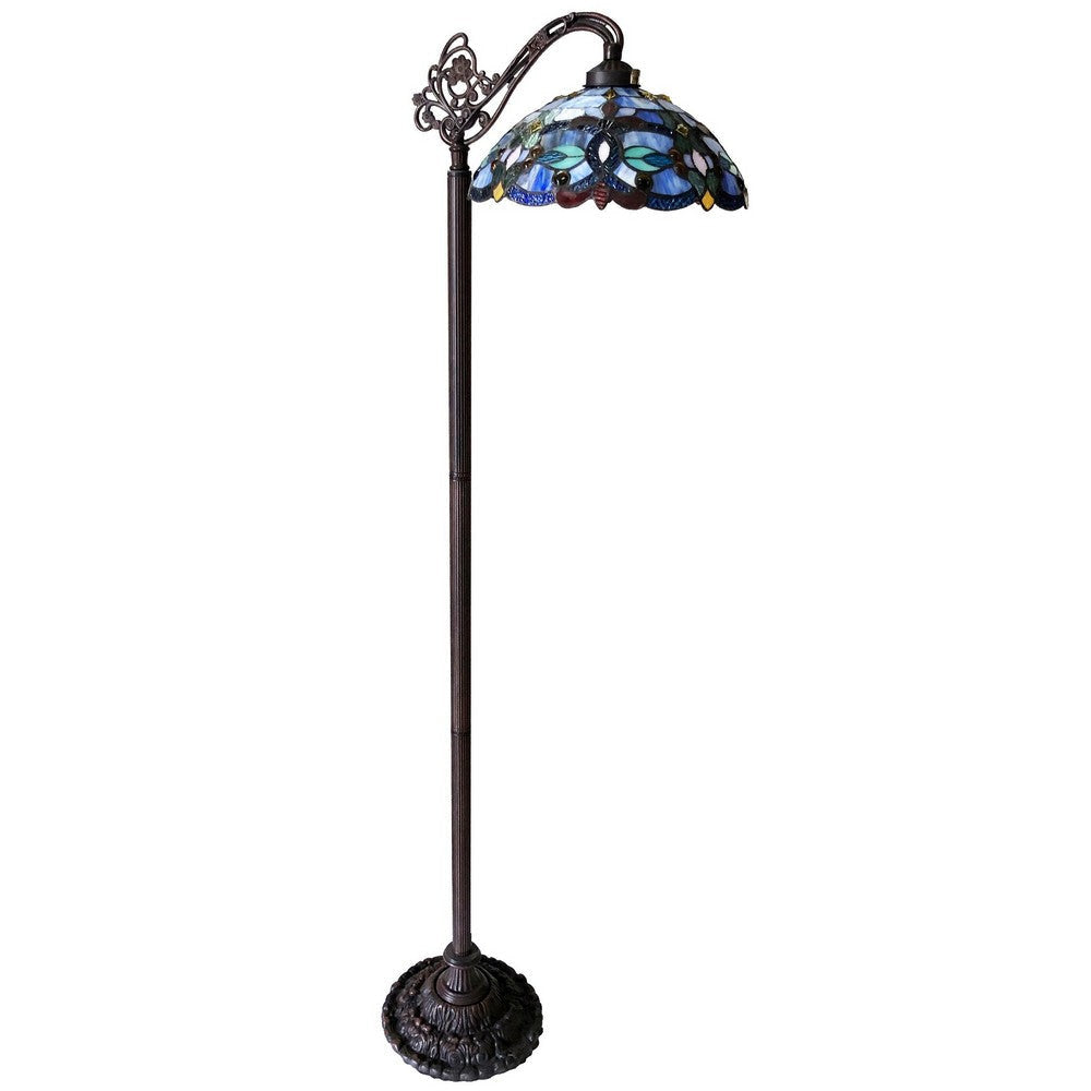 Chloe Lighting Vivian Tiffany-Style Victorian Stained Glass Reading Floor Lamp 60’’ Height CHL-CH1T153BV13-RF1