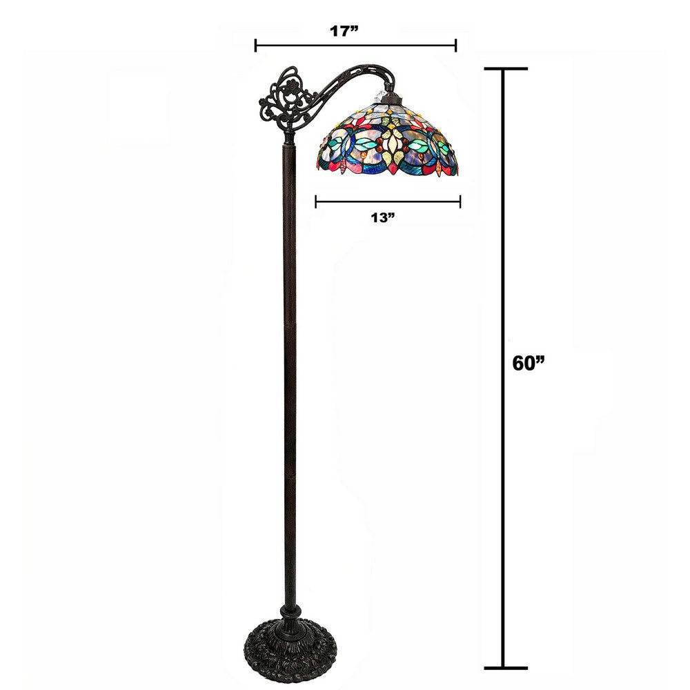 Chloe Lighting Vivian Tiffany-Style Victorian Stained Glass Reading Floor Lamp 60’’ Height CHL-CH1T153BV13-RF1