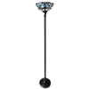 Chloe Lighting Vivian Tiffany-Style Victorian Stained Glass Torchiere Floor Lamp 69’’ Height CHL-CH1T153BV14-TF1