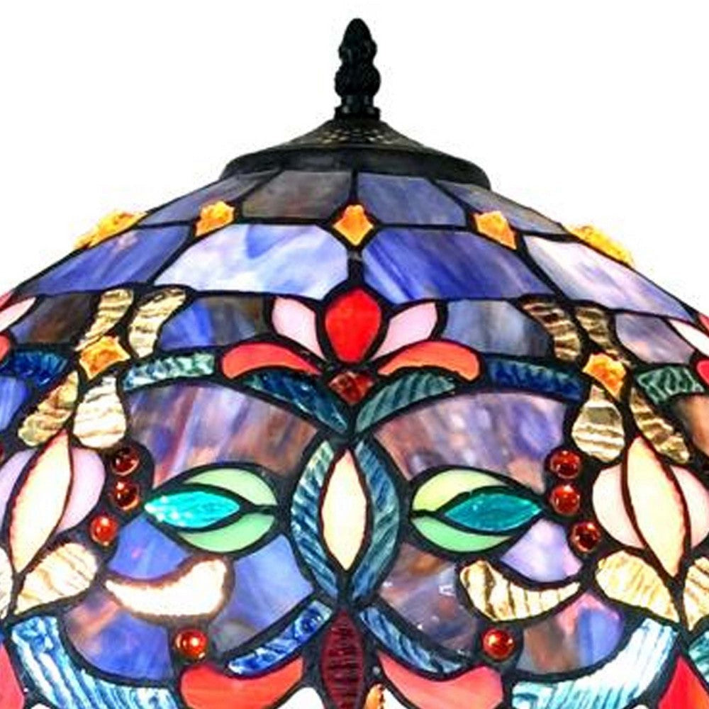 PRISCILLA Tiffany-style 3 Light Victorian Double Lit Table Lamp 18’’ Shade CHL-CH1T153BV18-DT3