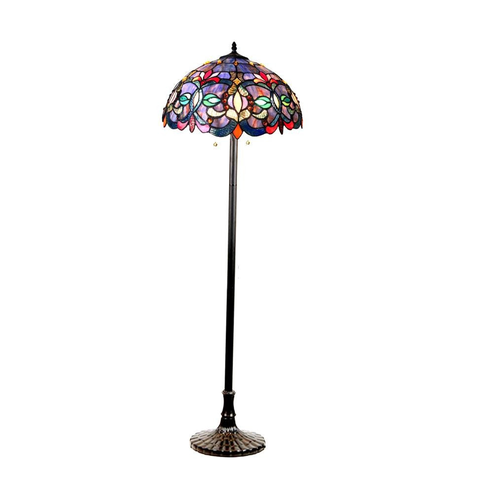 CHLOE Lighting PRISCILLA Tiffany-style 2 Light Victorian Floor Lamp 18" Shade