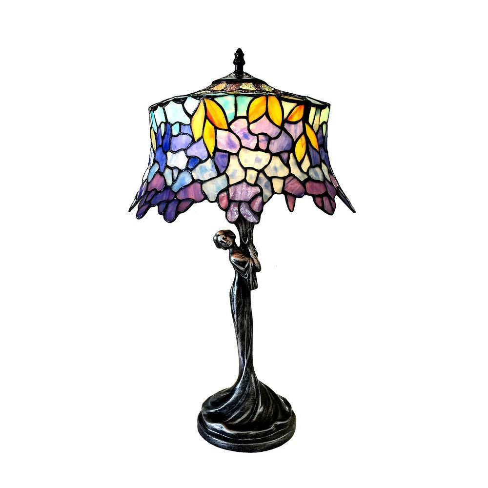 Lighting SOPHIA Wisteria 1 Light Antique Dark Bronze Table Lamp 13" Shade