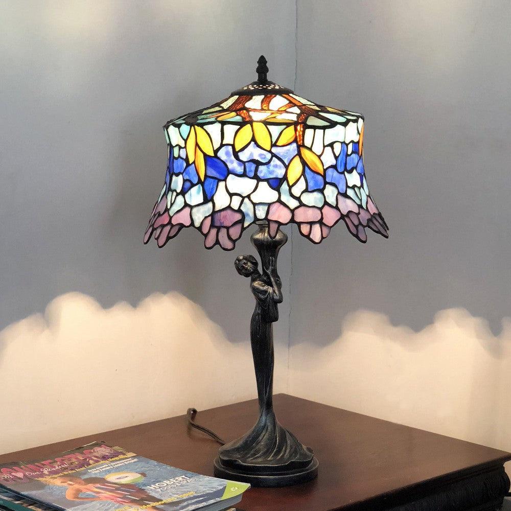 Lighting SOPHIA Wisteria 1 Light Antique Dark Bronze Table Lamp 13’’ Shade CHL-CH1T170PW13-TL1