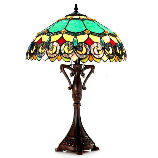 Lighting AUBREY Victorian 2 Light Antique Dark Bronze Table Lamp 18" Shade