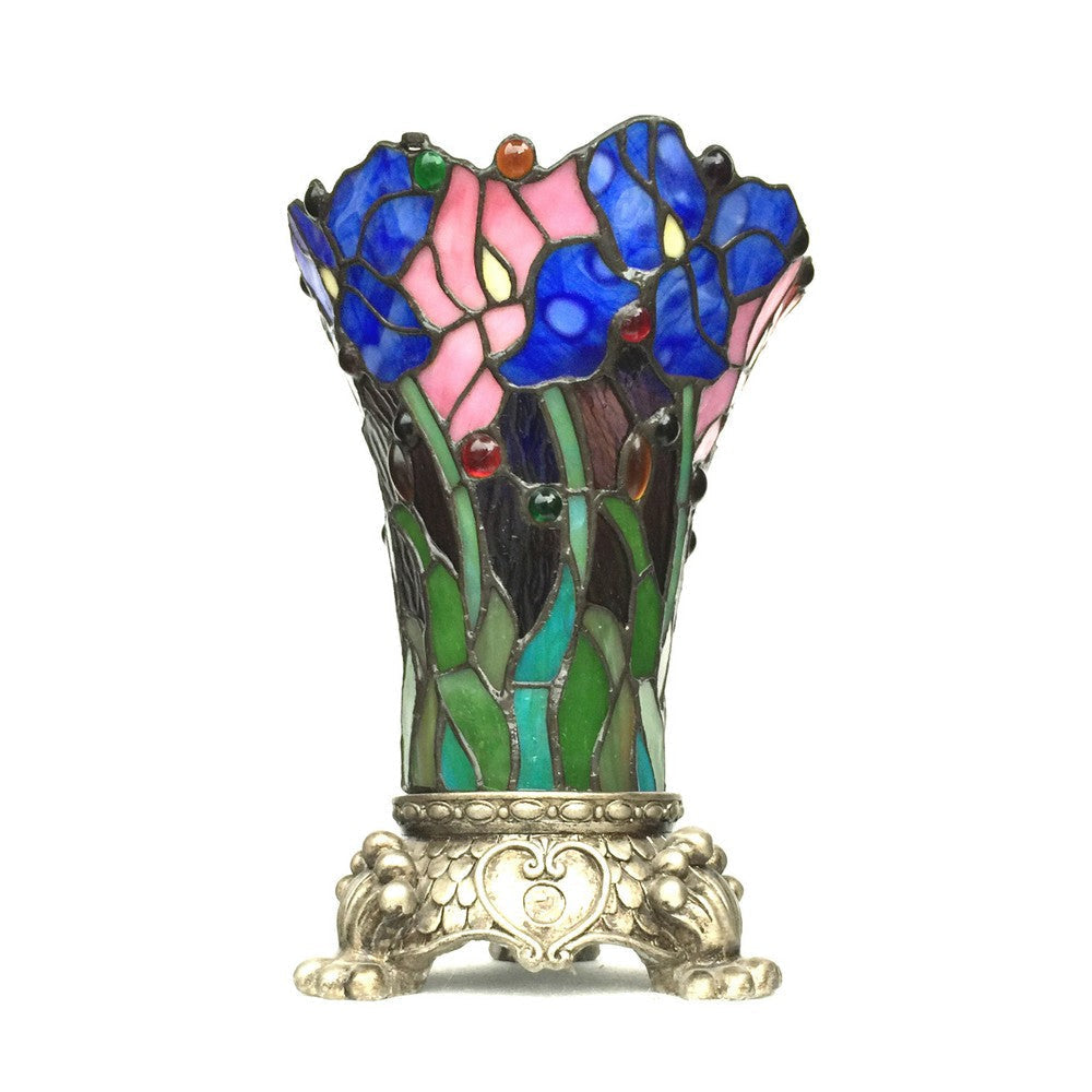 Lighting BROOK Floral 1 Light Antique Brass Table Lamp 11’’ Tall Shade CHL-CH1T194BF11-TL1