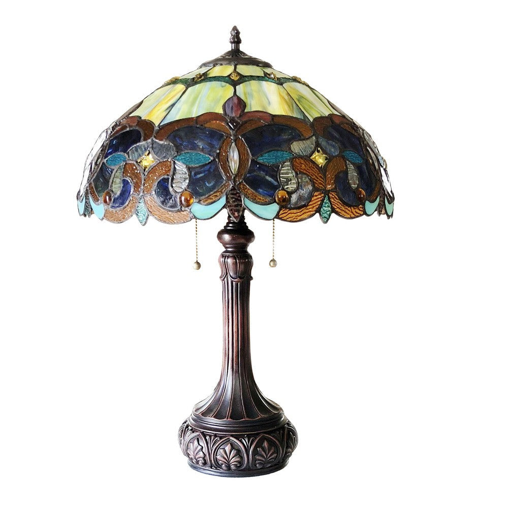 Lighting GENESIS Victorian 2 Light Antique Dark Bronze Table Lamp 17’’ Shade CHL-CH1T228AV17-TL2