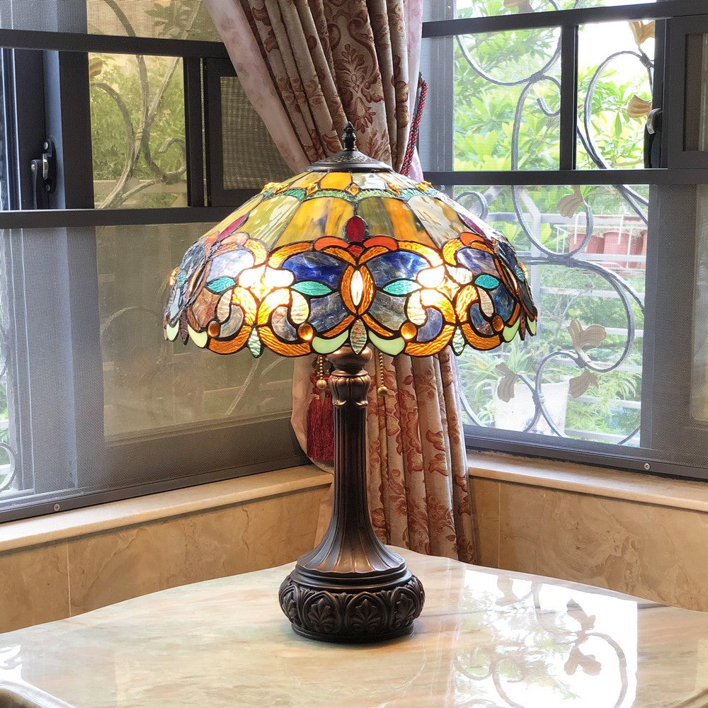 Lighting GENESIS Victorian 2 Light Antique Dark Bronze Table Lamp 17’’ Shade CHL-CH1T228AV17-TL2