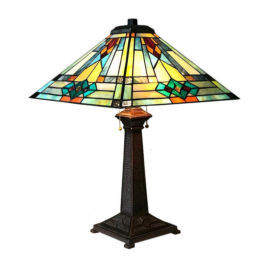 Lighting MASON Mission 2 Light Antique Dark Bronze Table Lamp 16" Shade