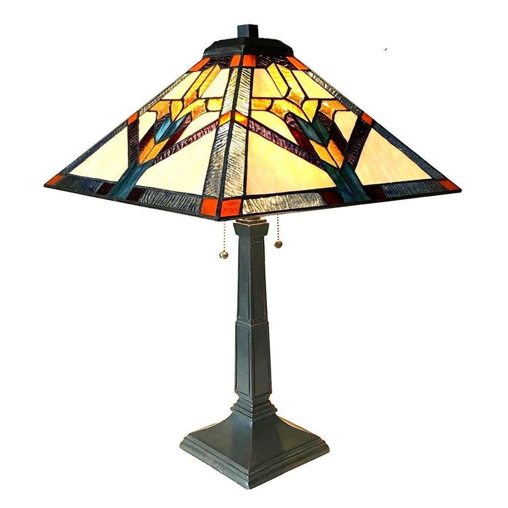 Lighting SHAY Mission 2 Light Antique Dark Bronze Table Lamp 16" Shade