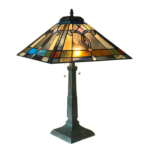 Lighting JONATHAN Mission 2 Light Antique Dark Bronze Table Lamp 16" Shade