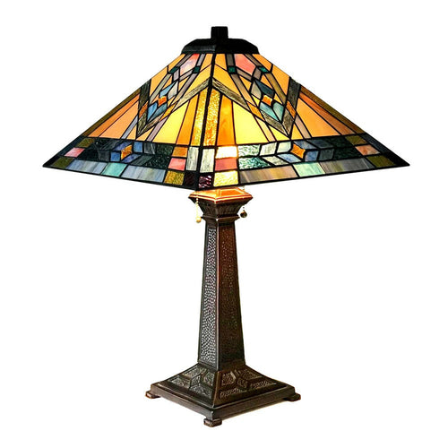 Lighting MICHAEL Mission 2 Light Antique Dark Bronze Table Lamp 16" Shade