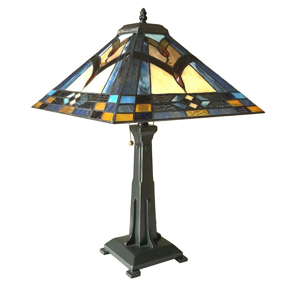 Lighting ETHAN Mission 2 Light Antique Dark Bronze Table Lamp 16’’ Shade CHL-CH1T451BM16-TL2