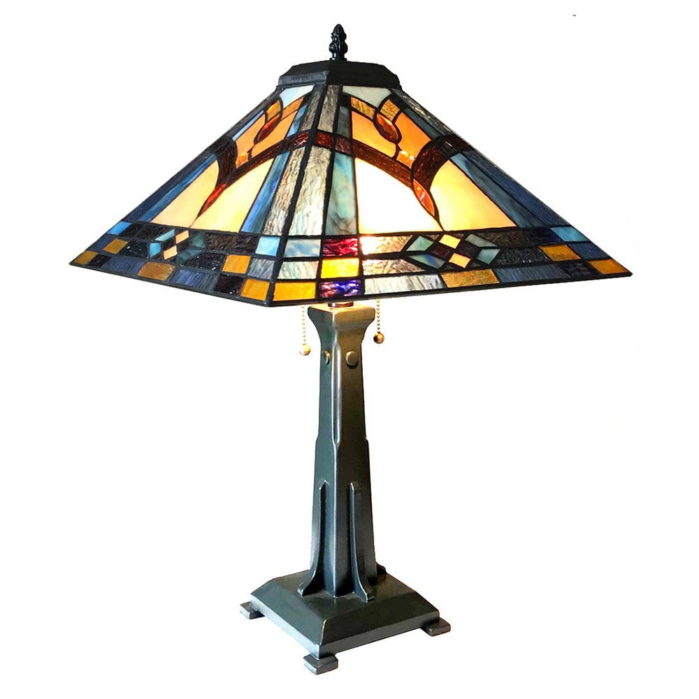 Lighting ETHAN Mission 2 Light Antique Dark Bronze Table Lamp 16" Shade