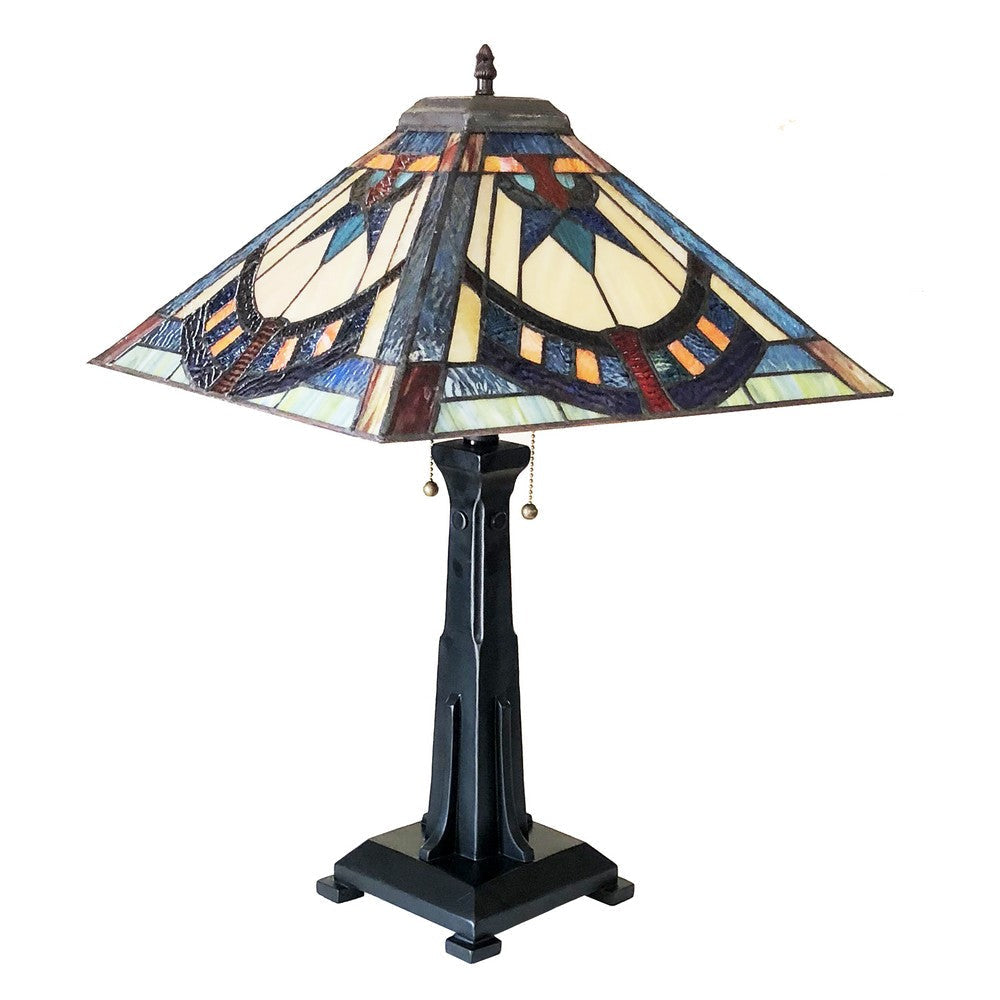 Lighting LOGAN Mission 2 Light Antique Dark Bronze Table Lamp 16’’ Shade CHL-CH1T452PM16-TL2
