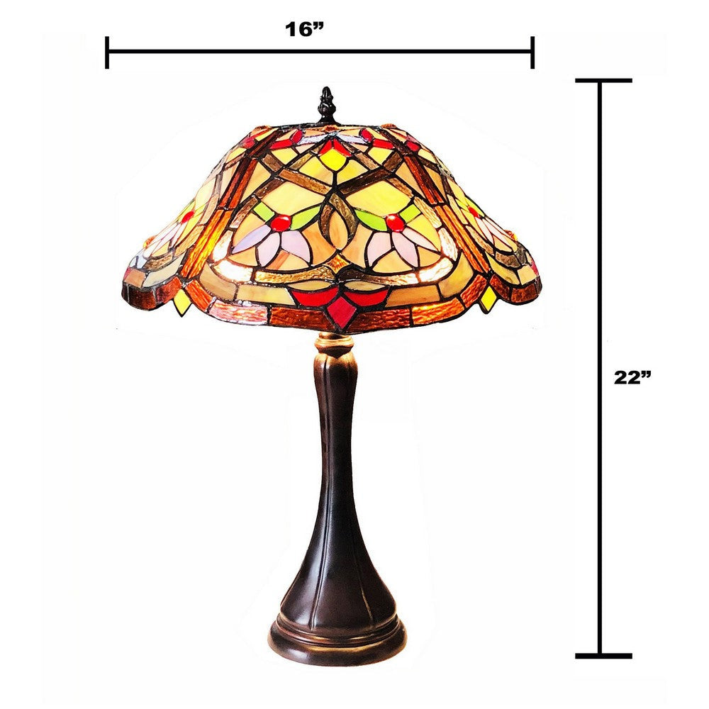 Chloe Lighting Yasmin Tiffany-Style Victorian Stained Glass Table Lamp 22’’ Height CHL-CH1T579AV16-TL2