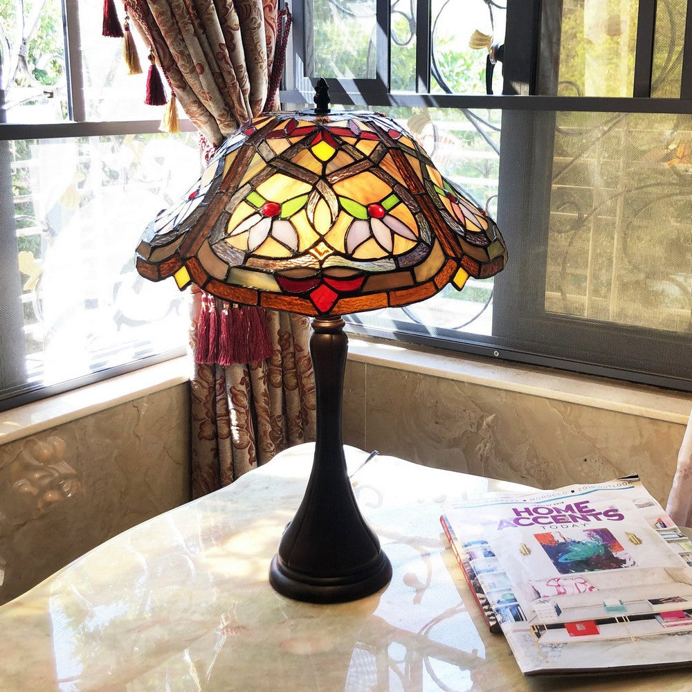 Chloe Lighting Yasmin Tiffany-Style Victorian Stained Glass Table Lamp 22’’ Height CHL-CH1T579AV16-TL2