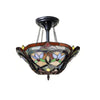Chloe Lighting Yasmin Tiffany-Style Victorian Stained Glass Semi-Flush Pendant 14.5’’ Height CHL-CH1T579AV16-UF2