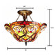 Chloe Lighting Yasmin Tiffany-Style Victorian Stained Glass Semi-Flush Pendant 14.5’’ Height CHL-CH1T579AV16-UF2