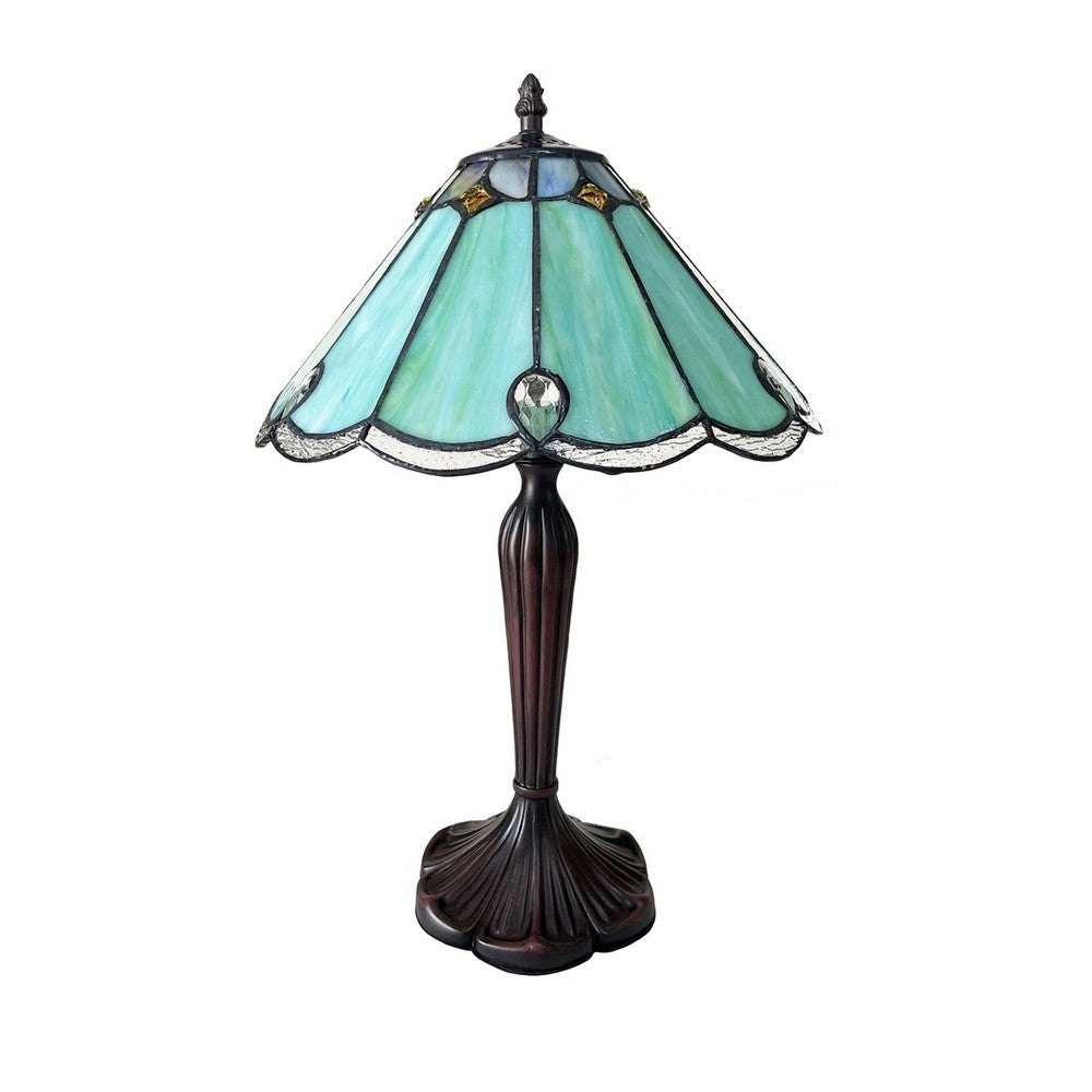 CHLOE Lighting REMY Victorian-Style 1-Light Antique Dark Bronze Finish Stained Glass Window Panel 12’’ Wide CHL-CH1T583GV12-TL1