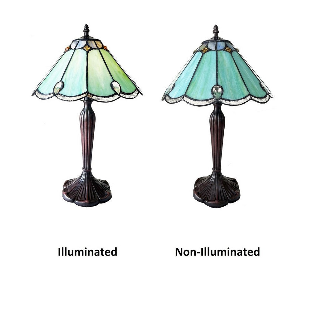 CHLOE Lighting REMY Victorian-Style 1-Light Antique Dark Bronze Finish Stained Glass Window Panel 12’’ Wide CHL-CH1T583GV12-TL1