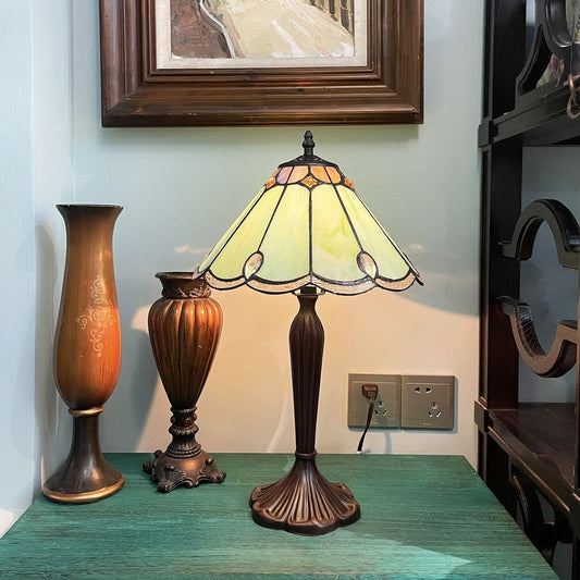 CHLOE Lighting REMY Victorian-Style 1-Light Antique Dark Bronze Finish Stained Glass Window Panel 12" Wide