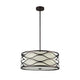 20 Inches Fabric Wrapped Ceiling Pendant with Scrolled Metal Frame Bronze CHL-CH20028RB20-DP3
