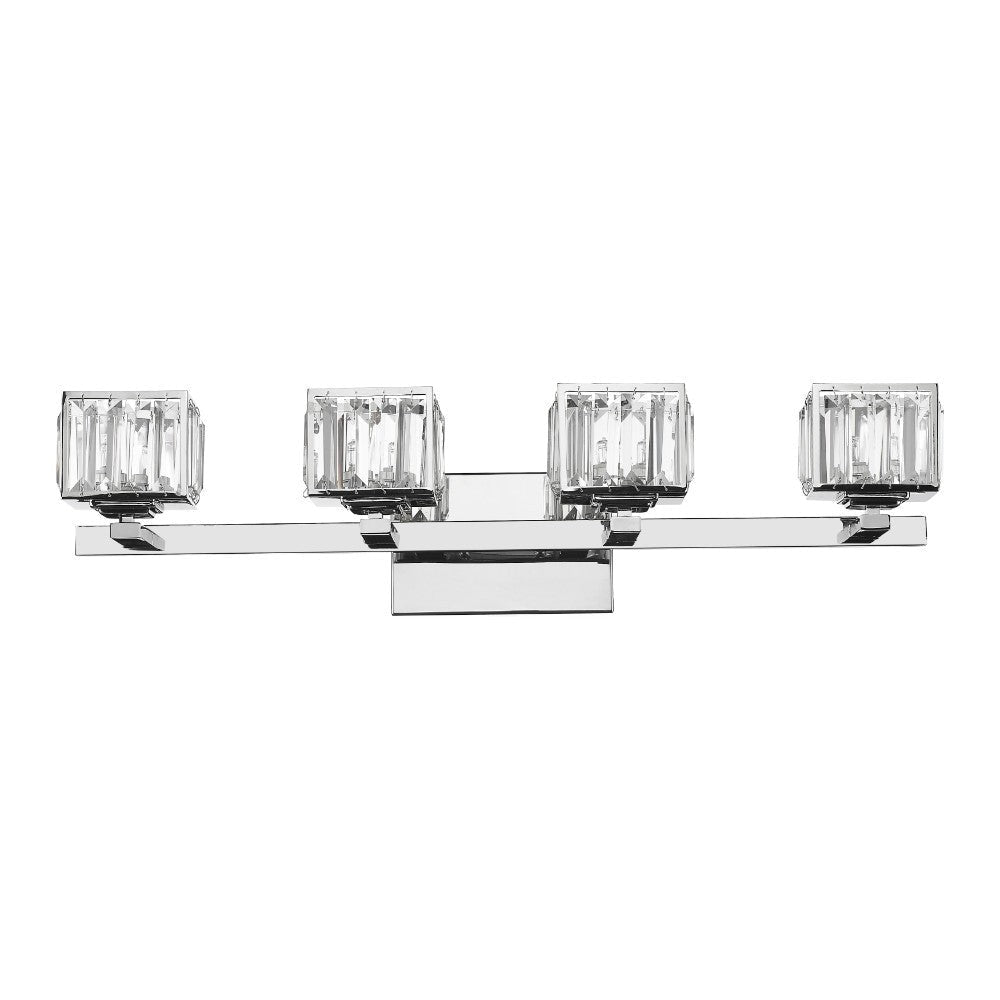 TRILLUMINATE Contemporary 4 Light Crystal Globe Bath Vanity Wall Fixture