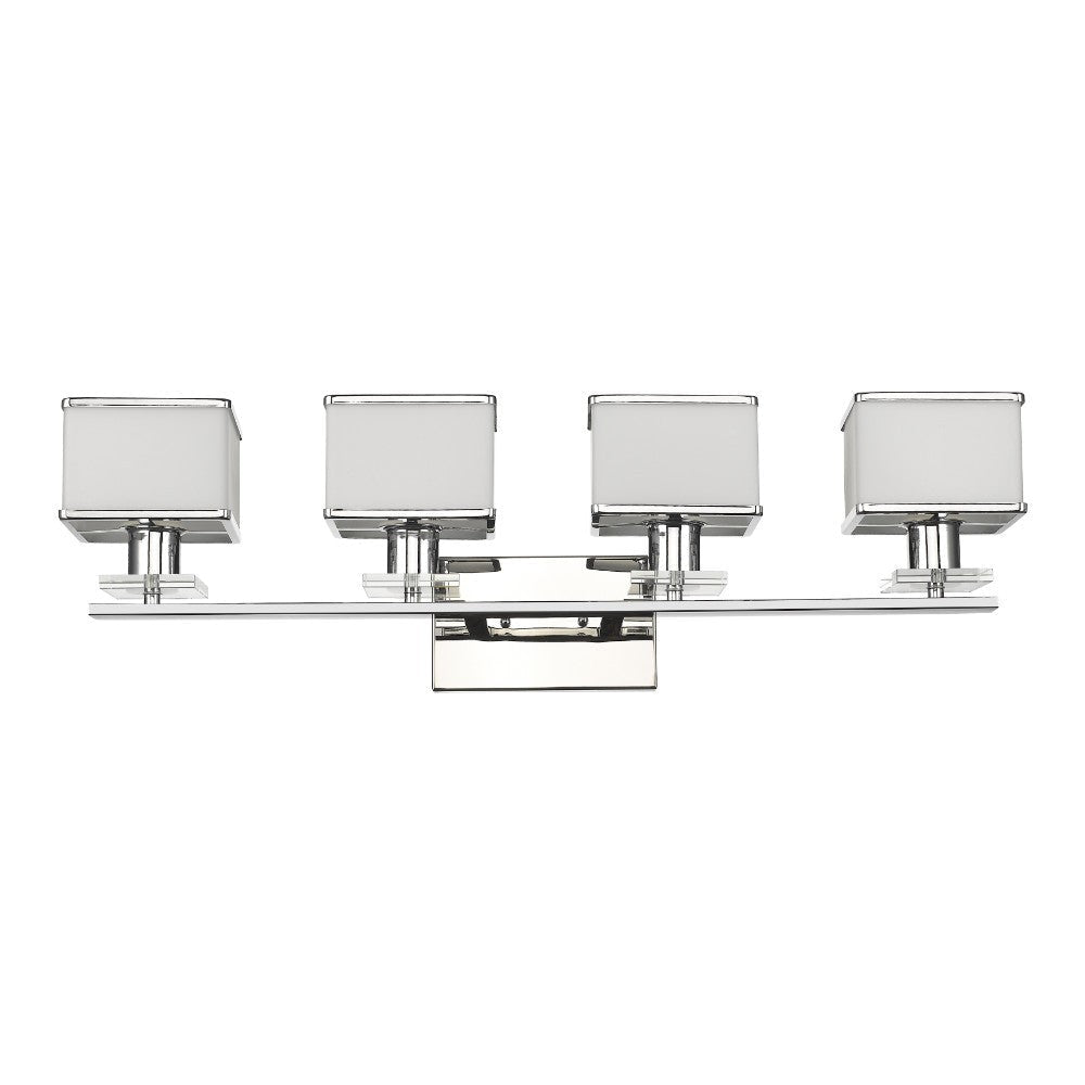 TRILLUMINATE Contemporary 4 Light Chrome Finish Bath Vanity Wall Fixture