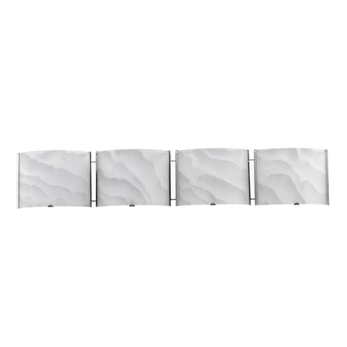 AMPERE Transitional 4 Light Chrome Metallic Bath Vanity Wall Fixture