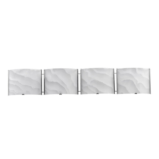AMPERE Transitional 4 Light Chrome Metallic Bath Vanity Wall Fixture
