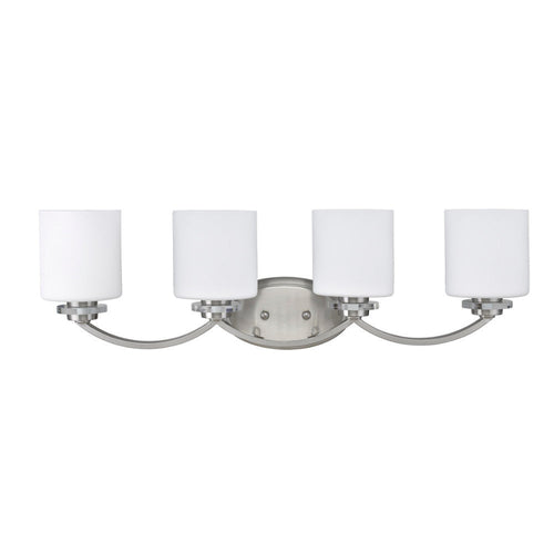 Transitional Style Metal Wall Fixture with 4 Lights, White