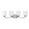 Transitional Style Metal Wall Fixture with 4 Lights, White