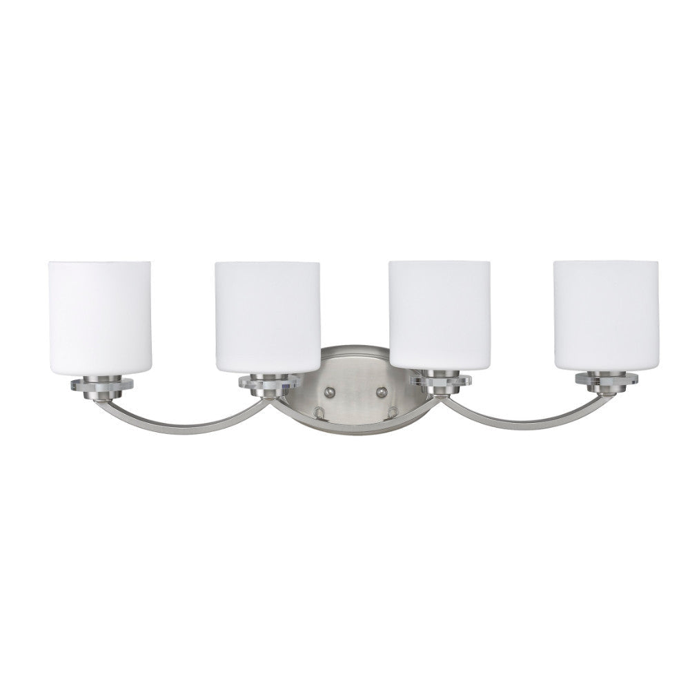 Transitional Style Metal Wall Fixture with 4 Lights, White