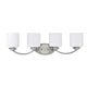 Transitional Style Metal Wall Fixture with 4 Lights, White