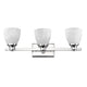 3 Bulb Vanity Light with Metal Frame and Alabaster Shade, Silver and White