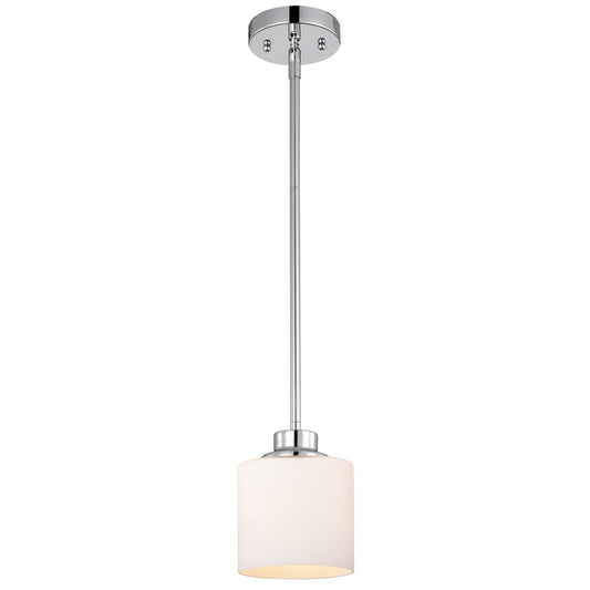 Chloe Lighting Solbi Contemporary 1 Light Chrome Mini Pendant Ceiling Fixture 6 " Wide