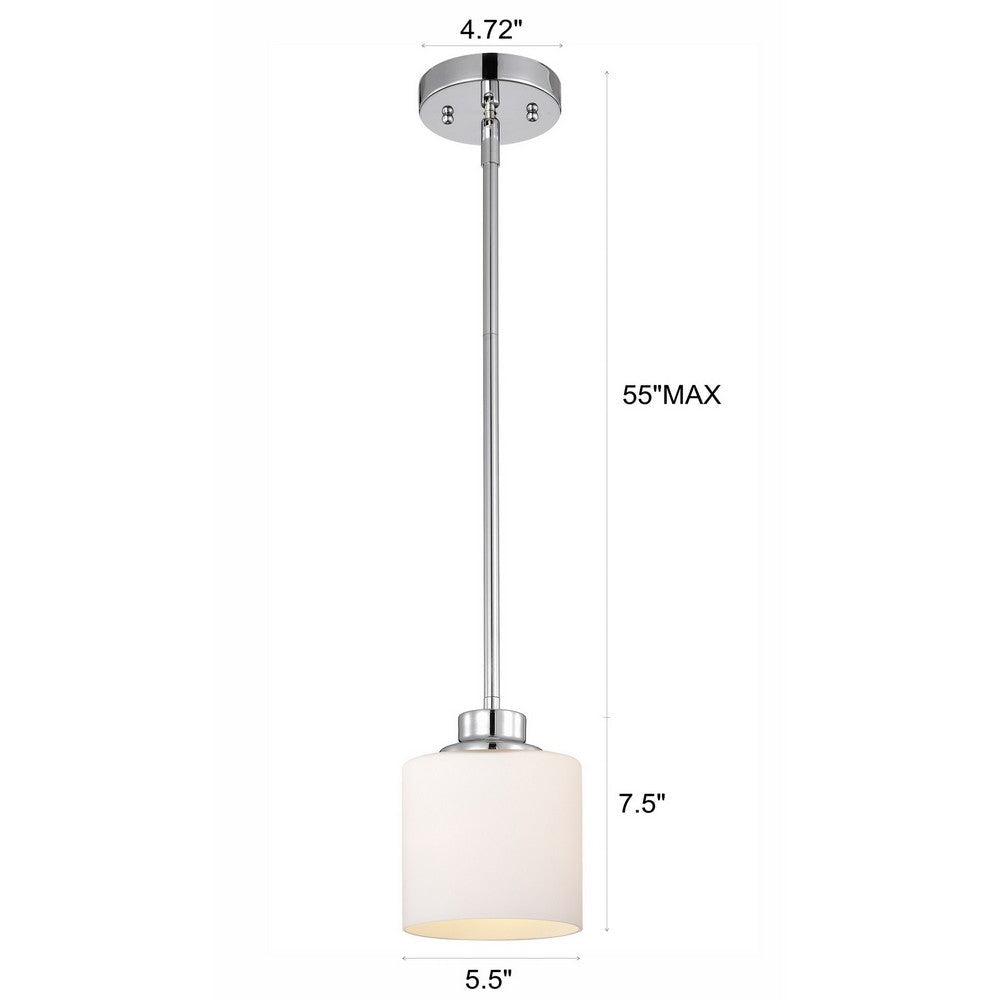 Chloe Lighting Solbi Contemporary 1 Light Chrome Mini Pendant Ceiling Fixture 6 ’ Wide CHL-CH21036CM06-DP1
