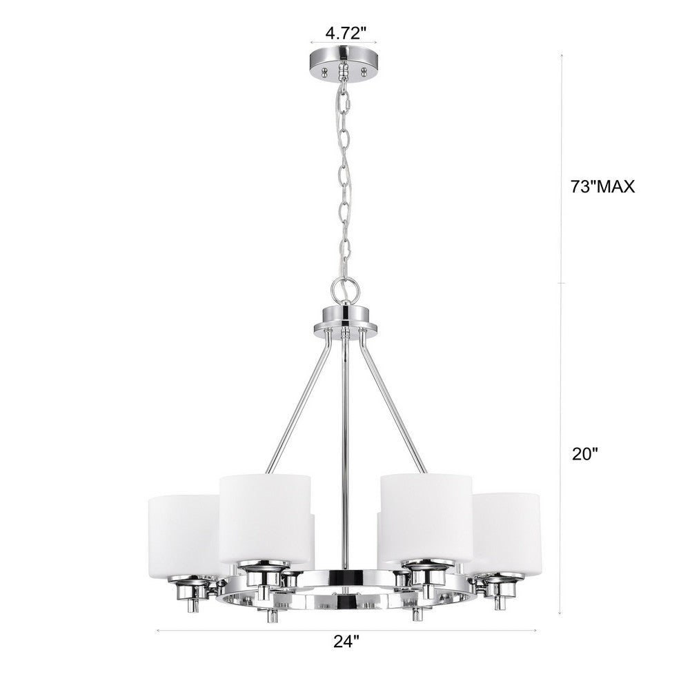 Solbi Contemporary 6 Light Oil Rubbed Bronze Large Chandelier Ceiling Fixture 24’’ Wide CHL-CH21036CM24-UC6