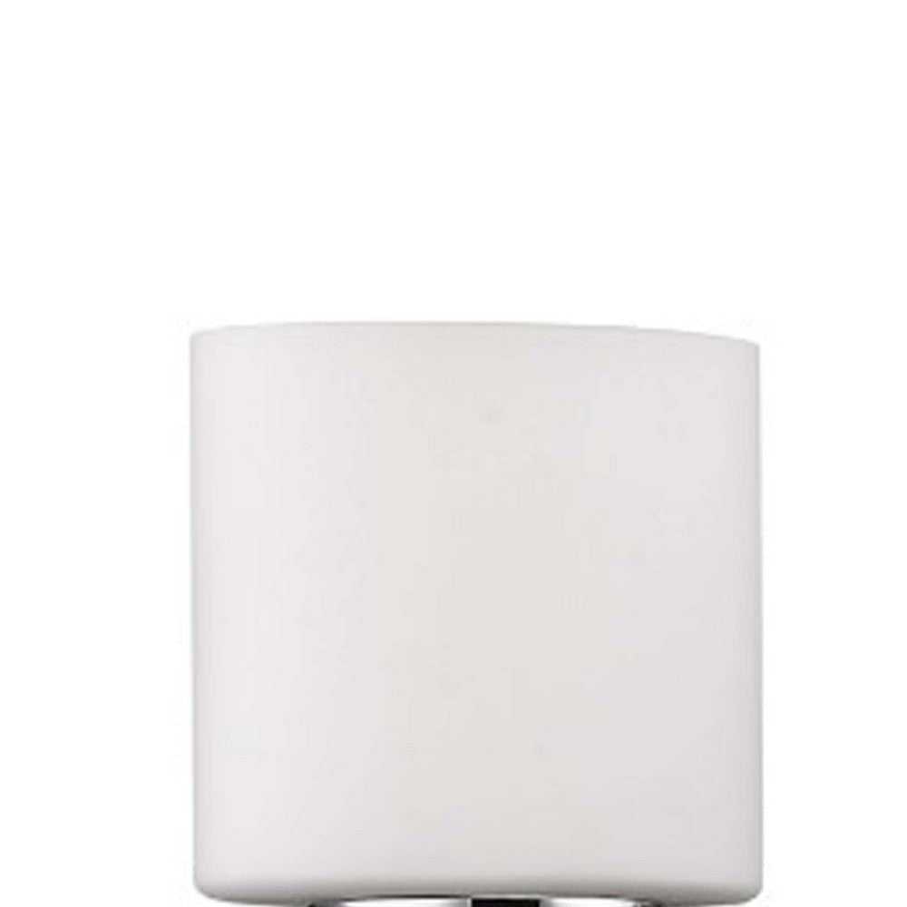 SOLBI Contemporary 4 Light Chrome Finish Bath Vanity Wall Fixture White Glass CHL-CH21036CM33-BL4